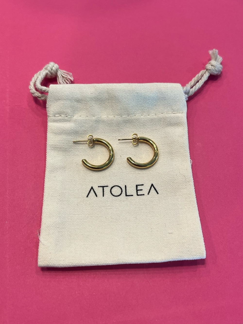 NWT ATOLEA GOLD EARRING HOOPS